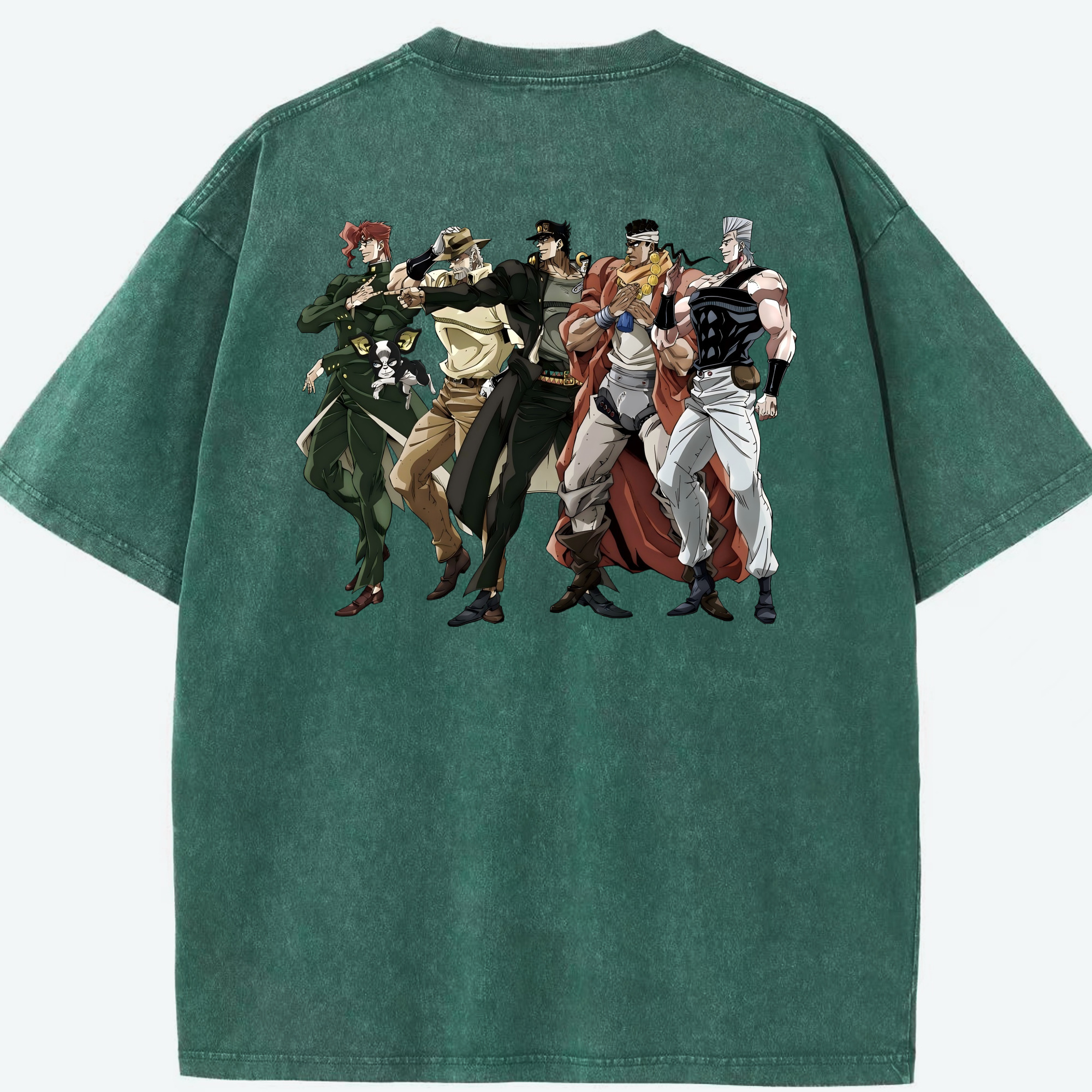 （画像用） ジョジョの奇妙な冒険 JoJo's Bizarre Adventure 綿100% ヴィンテージ風 半袖Tシャツ（背面プリント）
